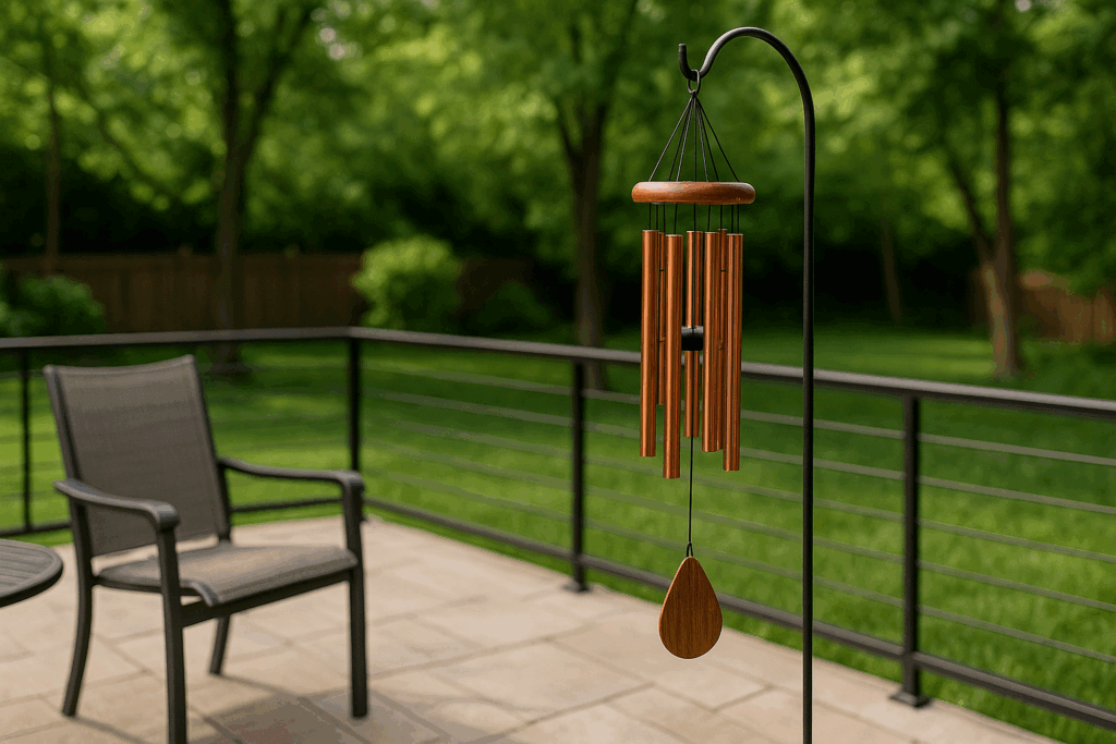 Hang a wind chime on a breezy patio for optimal sound